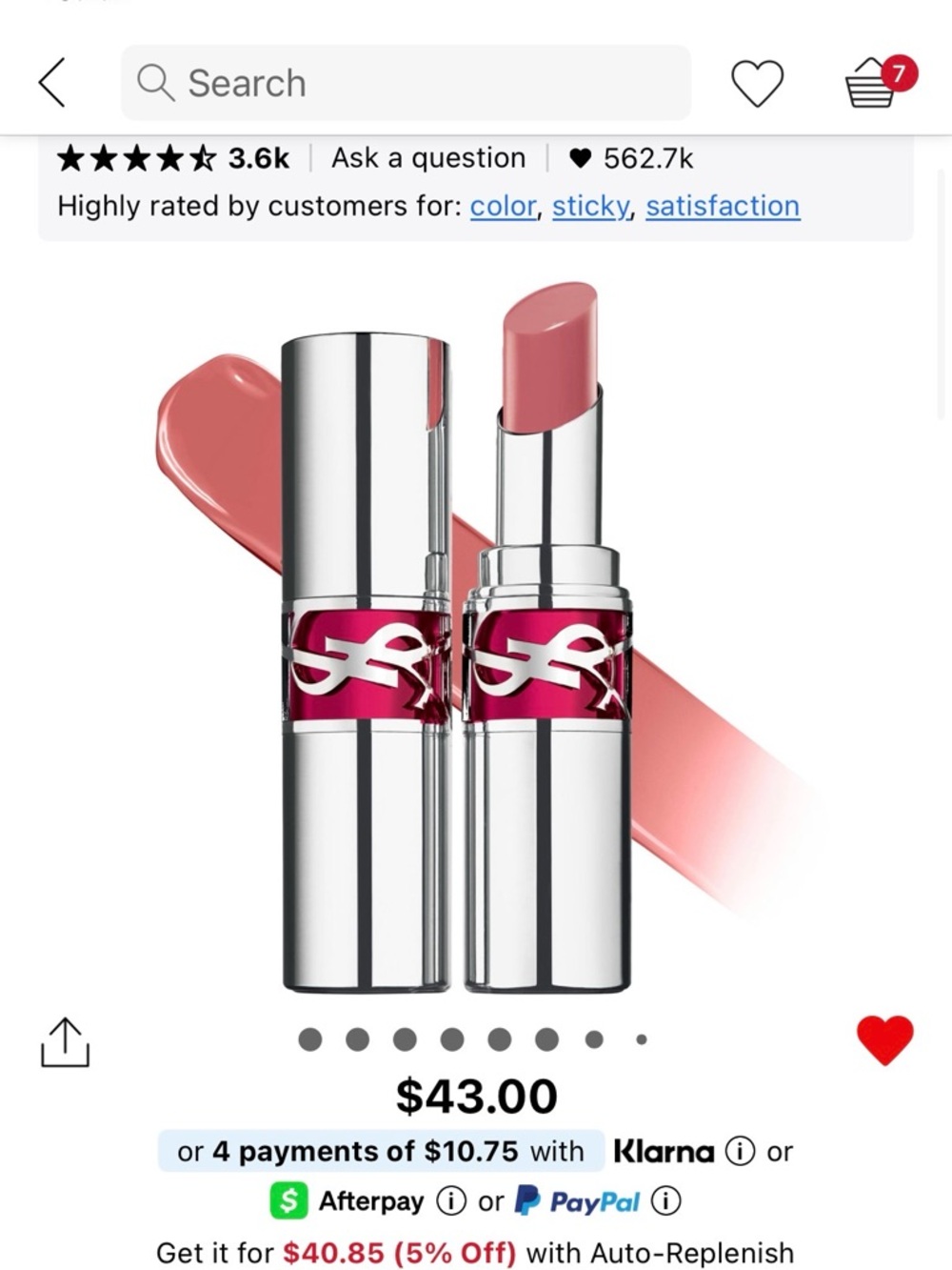 New/box YSL Loveshine Candy Glaze in Nude Lavalliere 44
